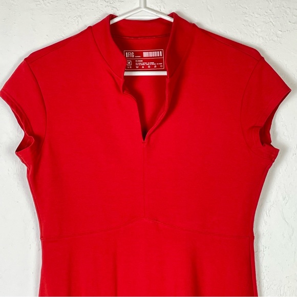 FIG BOM Dress NWOT travel athleisure RED - Picture 6 of 11